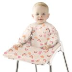 Vicloon Coverall Baby Feeding Bib, Weaning Bib Attaches to Highchair and Table, Long Sleeves Bib with Waterproof, Comfortable,Machine Washable, Baby Bib For 6 Month to 3 Years Old (Pink)